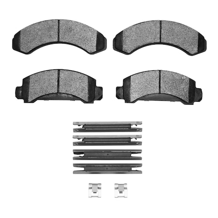 DYNAMIC FRICTION CO 5000 Advanced Brake Pads - Semi Metallic and Hardware Kit, Long Pad Wear, Front 1551-0387-01